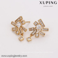 93464 Latest jewelry design environmental copper gold plated drop earrings for ladies